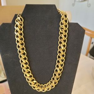 Gold double link necklace